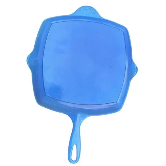 Le Crueset #26 BLUE ENAMELED CAST IRON GRILL PAN SKILLET FRANCE. - Picture 2 of 6